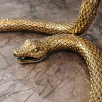 Leopard Jacquard L-Shape Sofa Set with Button Tufting Craftsmanship, Snake-Head Armrests & Braided Stainless Steel Legs